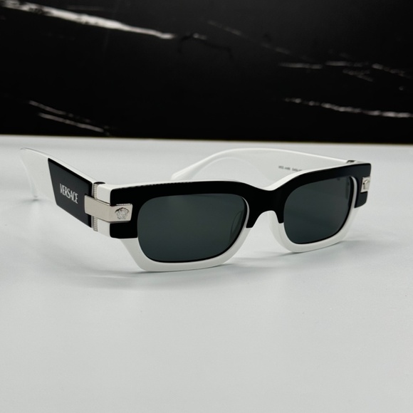 NEW VE4465 5459/87 VERSACE SUNGLASSES VE4465 545987 BLACK WHITE MOD 4465 EYEWEAR - Picture 8 of 11